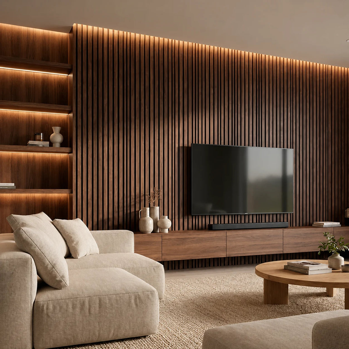 Acoustic Wood Wall Panel – Transform Your Space in Just 30 Minutes – (270 cm x 110 cm)