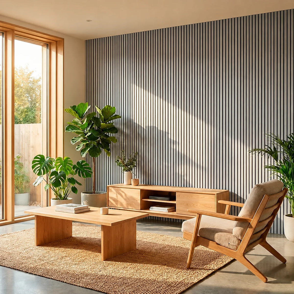 Acoustic Wood Wall Panel – Transform Your Space in Just 30 Minutes – (270 cm x 110 cm)