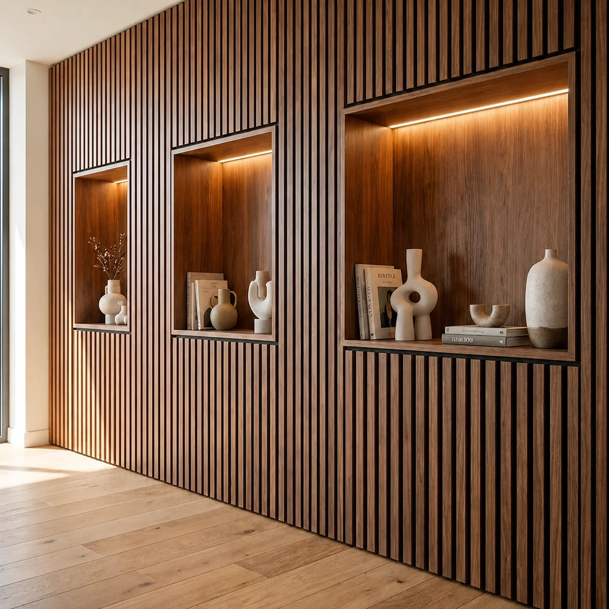 Acoustic Wood Wall Panel – Transform Your Space in Just 30 Minutes – (70 cm x 70 cm)