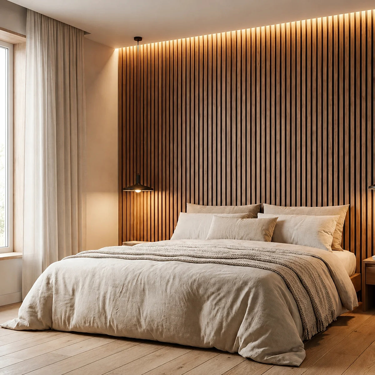 Acoustic Wood Wall Panel – Transform Your Space in Just 30 Minutes – (70 cm x 70 cm)
