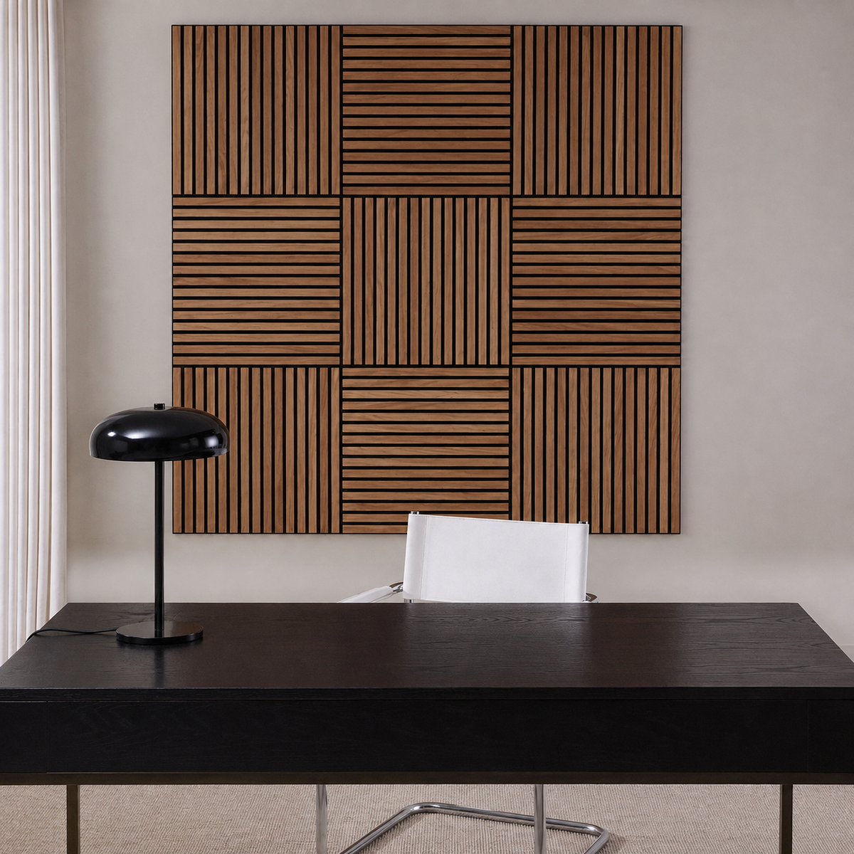 Acoustic Wood Wall Panel – Transform Your Space in Just 30 Minutes – (70 cm x 70 cm)