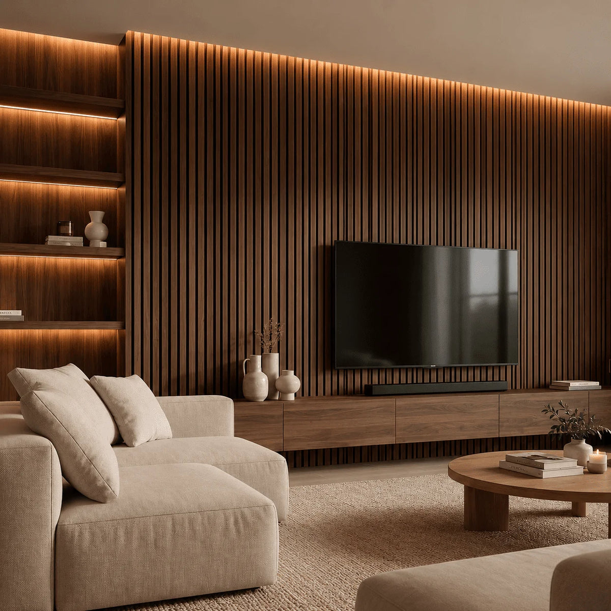 Acoustic Wood Wall Panel – Transform Your Space in Just 30 Minutes – (70 cm x 70 cm)