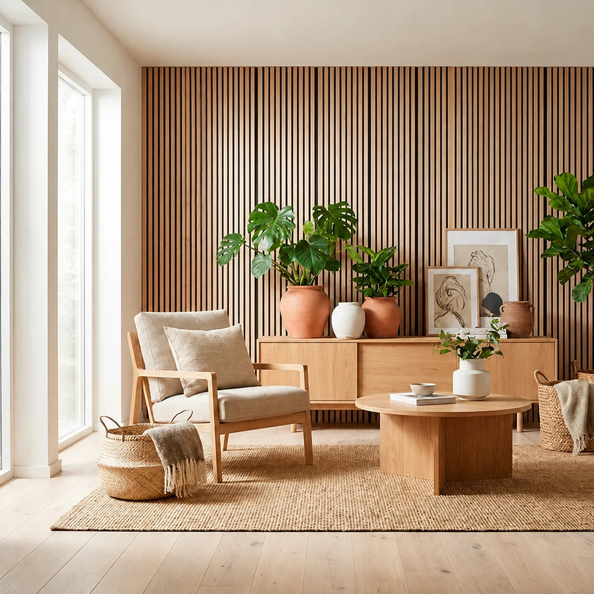 Acoustic Wood Wall Panel – Transform Your Space in Just 30 Minutes – (270 cm x 110 cm)