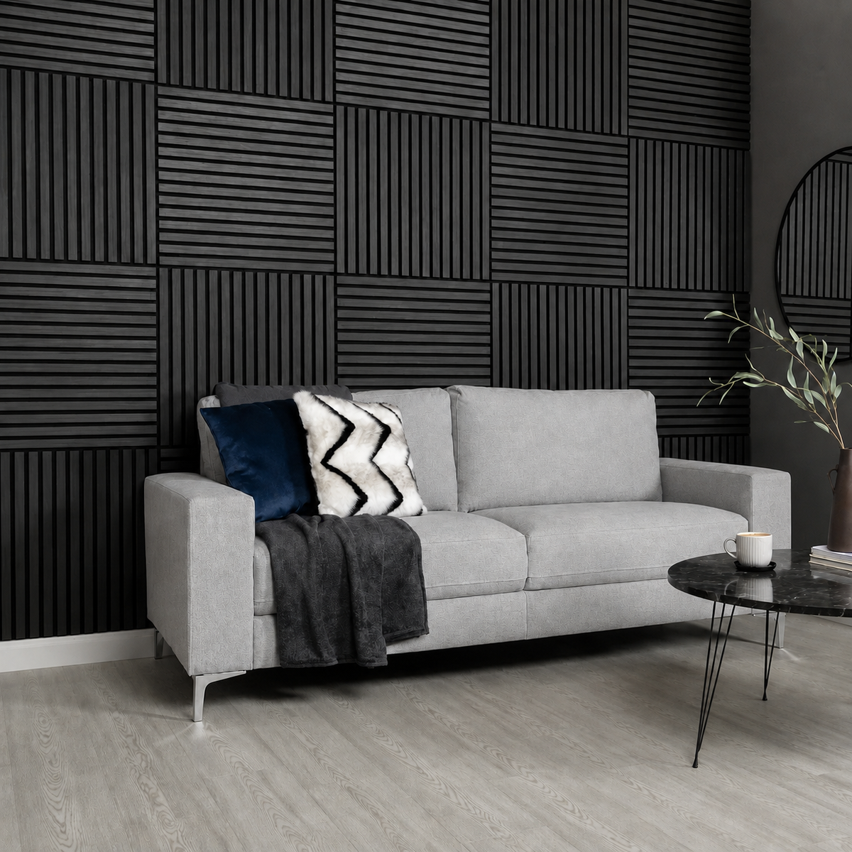 Acoustic Wood Wall Panel – Transform Your Space in Just 30 Minutes – (70 cm x 70 cm)